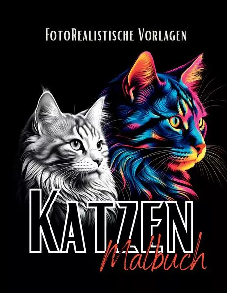 Cover: Katzen Malbuch „Fotorealistisch“.