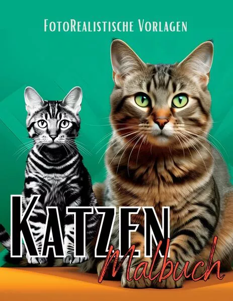 Cover: Malbuch Katze „Fotorealistisch“.