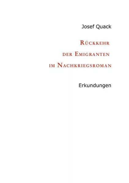 Cover: Rückkehr der Emigranten im Nachkriegsroman