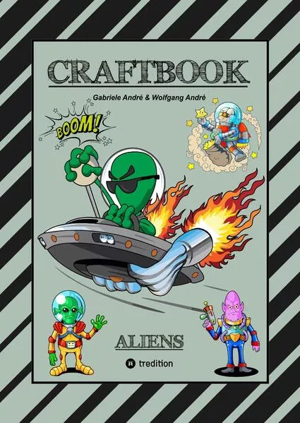 CRAFTBOOK - 100 SCIENCE FICTION MOTIVE - ALIEN - RAUMFAHRT - UFO - ASTRONAUTEN - KNIFFLIGE RÄTSEL - AUSSERIRDISCHE AUFGABEN - UNIVERSUM
