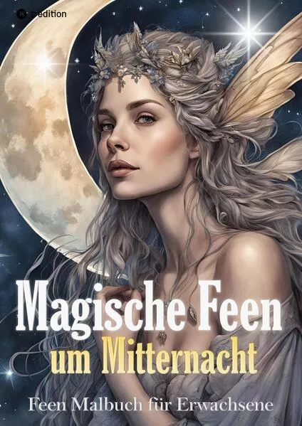 Feen Malbuch für Erwachsene Verzauberte Fantasy Magische Feen um Mitternacht - Ausmalbuch mit schwarzem Hintergrund