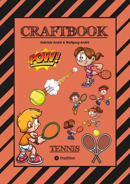 Cover: CRAFTBOOK - 100 SEITEN - SUPER TENNIS MALMOTIVE - KNIFFLIGE RÄTSEL UND AUFGABEN - LERNSPIEL - WORD CHAMPIONS MATCH