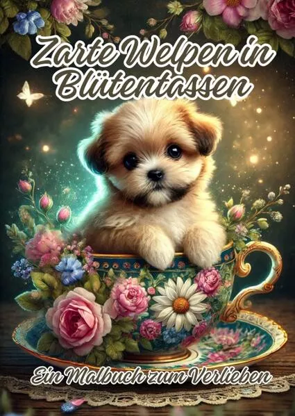 Cover: Zarte Welpen in Blütentassen