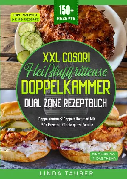 XXL Cosori Heißluftfritteuse Doppelkammer Dual Zone Rezeptbuch