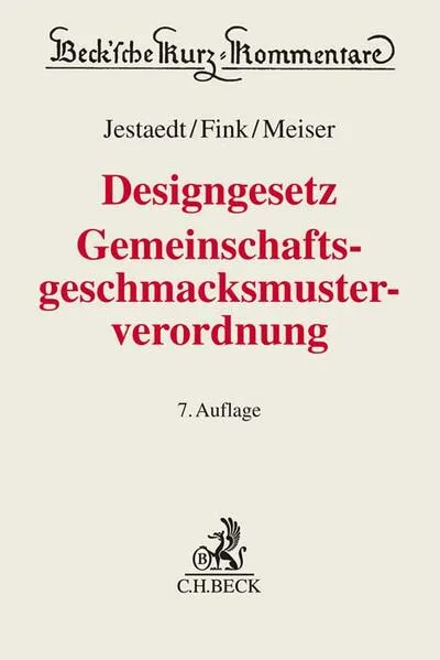 Cover: Designgesetz, Gemeinschaftsgeschmacksmusterverordnung