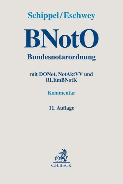 Cover: BNotO. Bundesnotarordnung