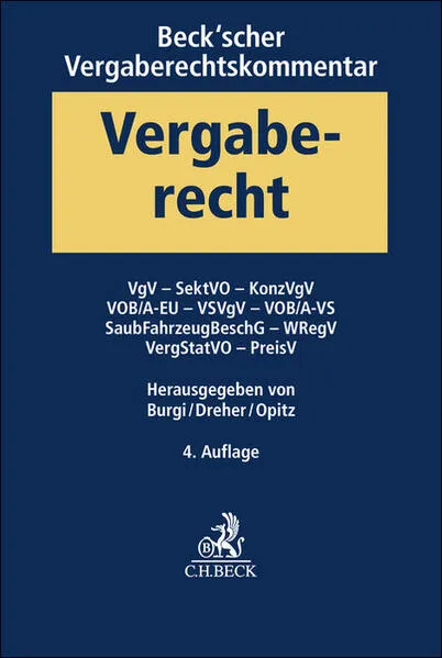 Cover: Beck'scher Vergaberechtskommentar Band 2: VgV, SektVO, KonzVgV, VOB/A-EU, VSVgV, VOB/A-VS, SaubFahrzeugBeschG, WRegV, VergStatVO, PreisV