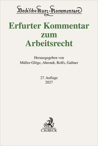 Cover: Erfurter Kommentar zum Arbeitsrecht