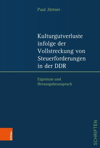 Cover: Kulturgutverluste infolge der Vollstreckung von Steuerforderungen in der DDR