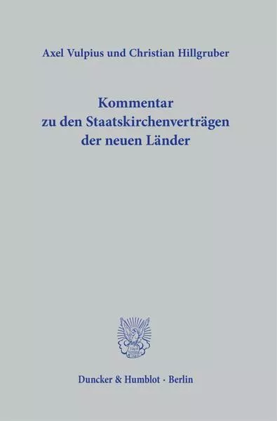 Cover: Kommentar zu den Staatskirchenverträgen der neuen Länder.