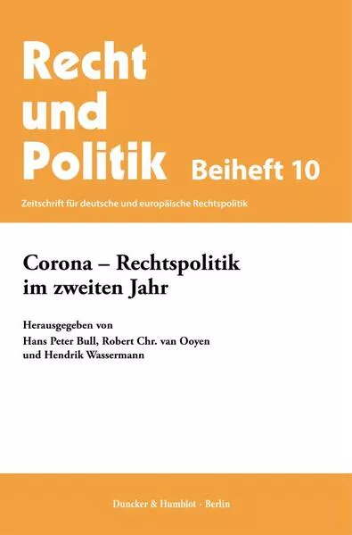 Cover: Corona – Rechtspolitik im zweiten Jahr.