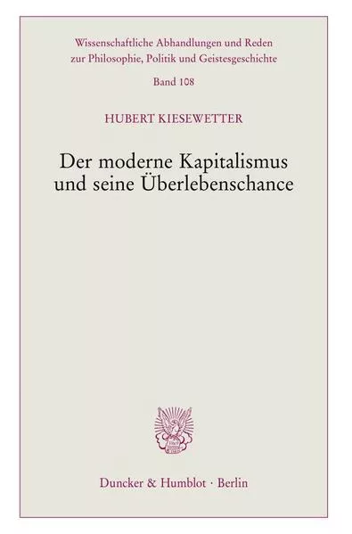 Cover: Der moderne Kapitalismus und seine Überlebenschance.