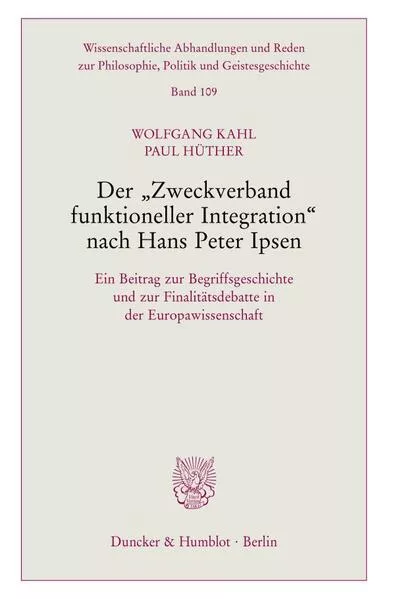 Cover: Der "Zweckverband funktioneller Integration" nach Hans Peter Ipsen.