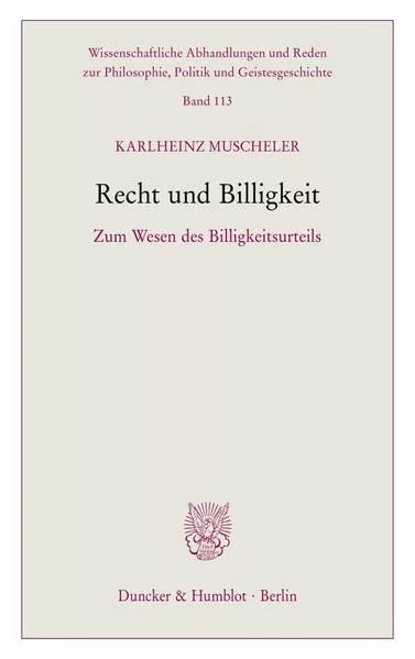 Cover: Recht und Billigkeit