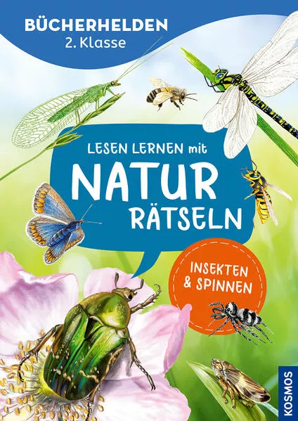 Cover: Lesen lernen mit Naturrätseln, Bücherhelden 2. Klasse, Insekten & Spinnen