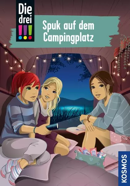 Cover: Die drei !!!, 99, Spuk auf dem Campingplatz (drei Ausrufezeichen)