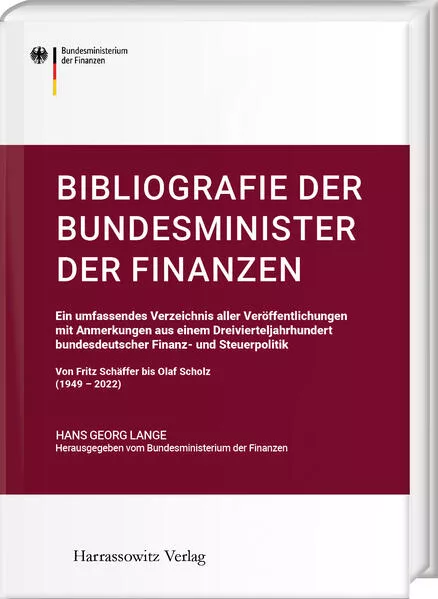 Cover: Bibliografie der Bundesminister der Finanzen