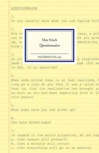 Cover: Questionnaire