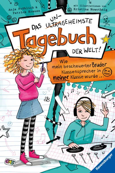 Cover: Das ungeheimste Tagebuch der Welt!, Band 1: Wie mein bescheuerter Bruder Klassensprecher in meiner Klasse wurde … (Comic-Roman aus zwei Perspektiven für Kinder ab 10 Jahren)