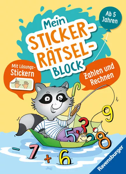 Cover: Ravensburger: Mein Stickerrätselblock: Zahlen für Kinder ab 5 Jahren - spielerisch rechnen lernen mit lustigen Übungen und Sticker-Spaß für die Vorschule