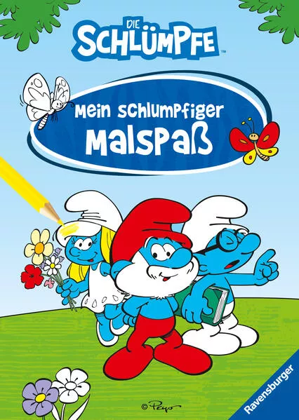 Cover: Ravensburger Die Schlümpfe - Mein schlumpfiger Malspaß - Malheft für Kinder ab 5 Jahren - Große Wimmelszenen zum Ausmalen