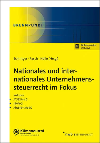 Cover: Nationales und internationales Unternehmenssteuerrecht im Fokus