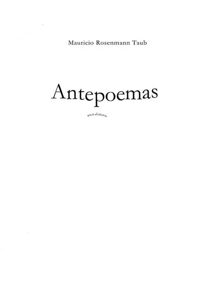 Cover: Antepoemas