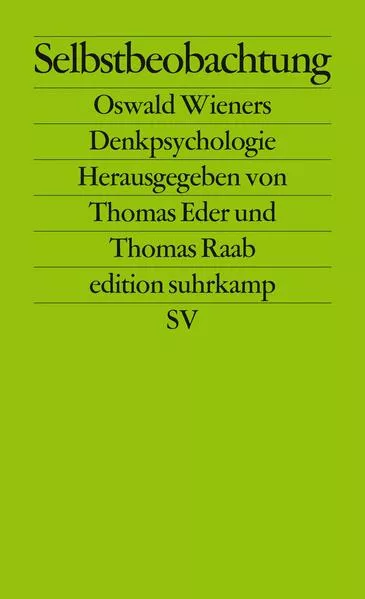 Cover: Selbstbeobachtung
