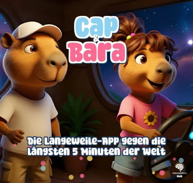 Cover: Cap & Bara: Die Langeweile-App gegen die längsten 5 Minuten der Welt - Kinderbuch ab 2 Jahren mit farbigen Illustrationen