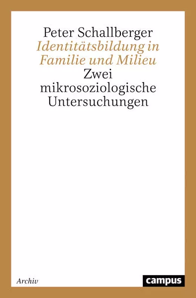 Cover: Identitätsbildung in Familie und Milieu