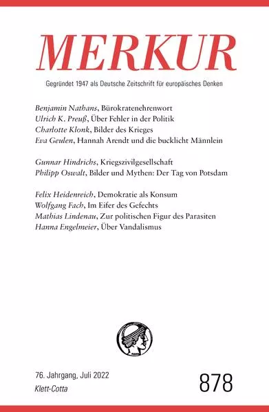 Cover: MERKUR Gegründet 1947 als Deutsche Zeitschrift für europäisches Denken - 7/2022