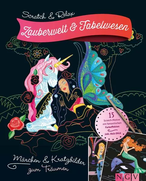 Cover: Zauberwelt & Fabelwesen - Kratzbuch mit Bambus-Stick