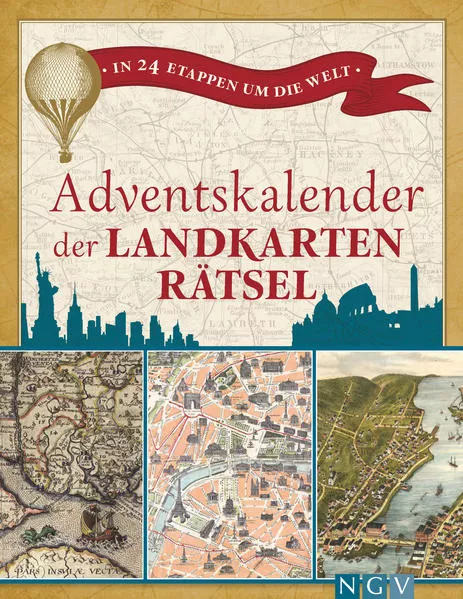 Cover: Adventskalender der Landkartenrätsel. In 24 Etappen um die Welt