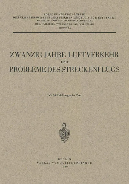 Cover: Zwanzig Jahre Luftverkehr und Probleme des Streckenflugs