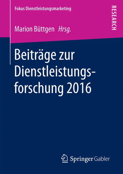 Cover: Beiträge zur Dienstleistungsforschung 2016