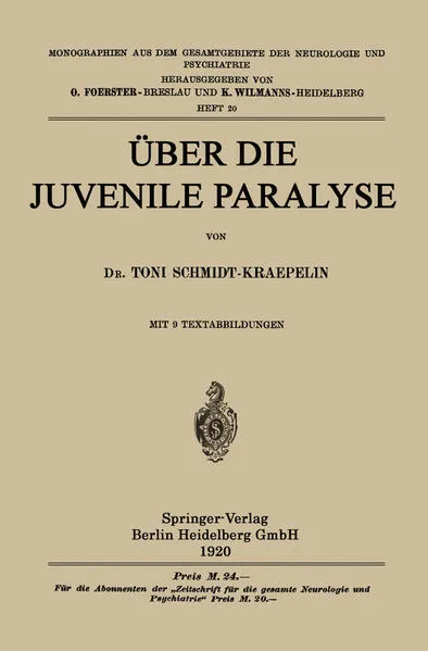 Cover: Über die Juvenile Paralyse