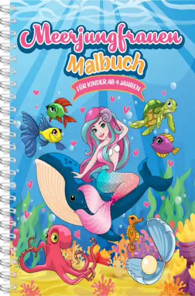 Meerjungfrauen-Malbuch für Kinder ab 4 Jahren