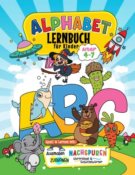Cover: Alphabet-Lernbuch für Kinder von 4-7 Jahren