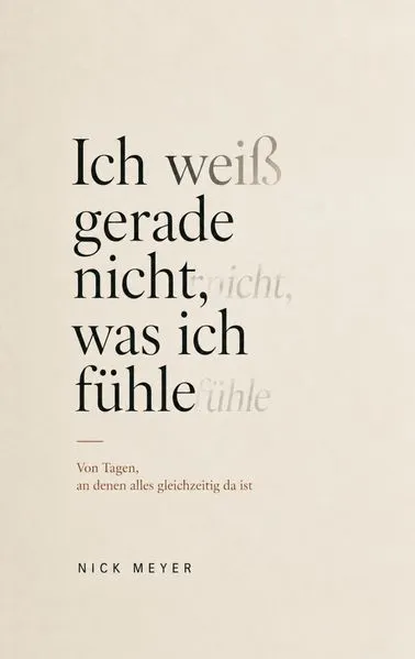 Cover: Ich weiß gerade nicht, was ich fühle