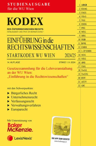 KODEX Einführung in die Rechtswissenschaften 2024/25 - inkl. App