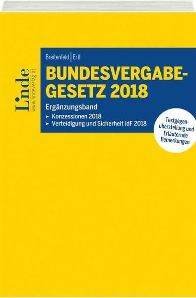 Cover: Bundesvergabegesetz 2018 - Ergänzungsband
