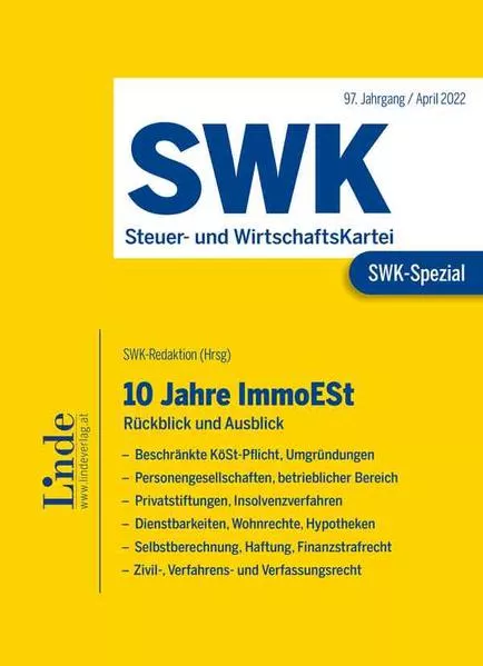 Cover: SWK-Spezial 10 Jahre ImmoESt