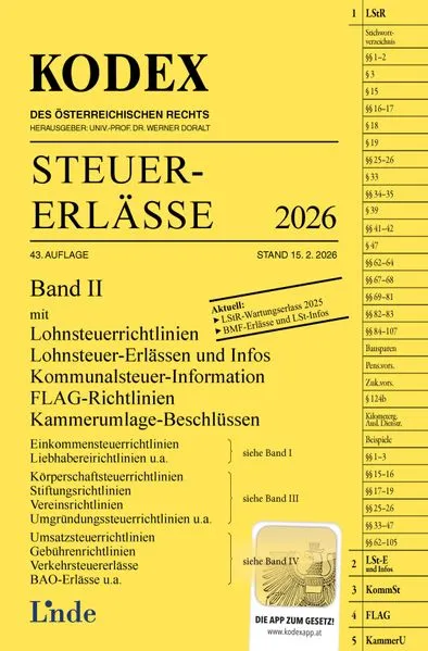 KODEX Steuer-Erlässe 2026, Band II