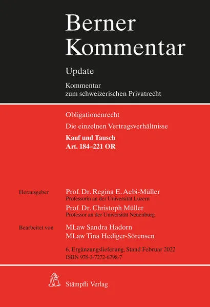 Cover: Kauf und Tausch, Art. 184-221 OR, 6. Ergänzungslieferung