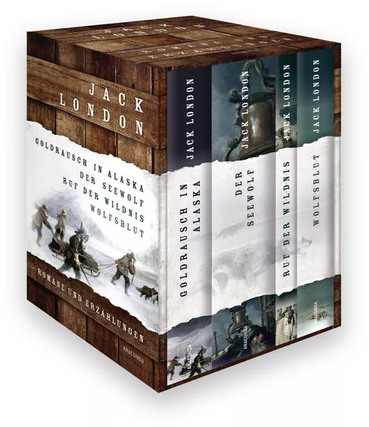 Jack London, Romane und Erzählungen (Goldrausch in Alaska - Der Seewolf - Ruf der Wildnis - Wolfsblut) (4 Bände im Schuber)</a>