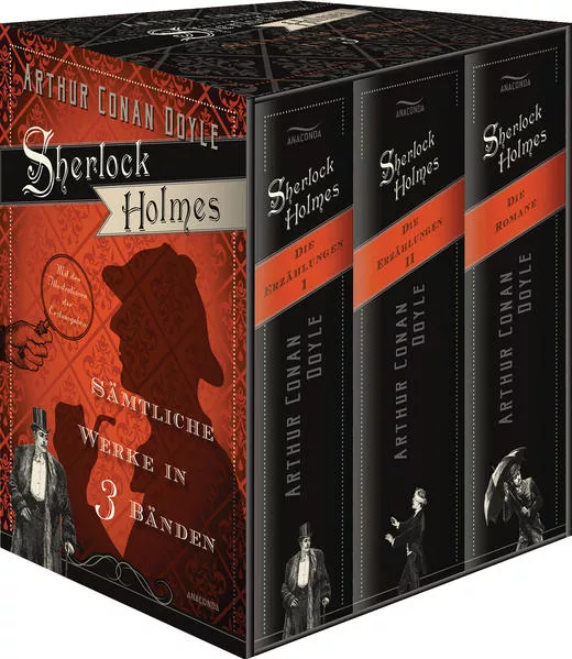Cover: Sherlock Holmes - Sämtliche Werke in 3 Bänden (Die Erzählungen I, Die Erzählungen II, Die Romane) (3 Bände im Schuber)