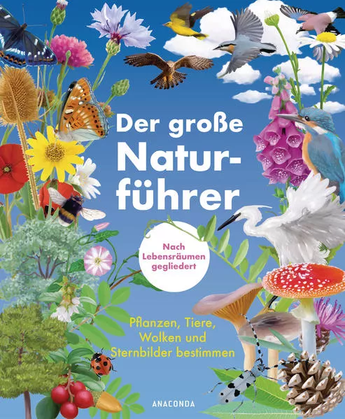 Cover: Der große Naturführer. Pflanzen, Tiere, Wolken und Sternbilder bestimmen. Nach Lebensräumen gegliedert.