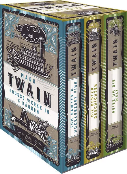 Twain, Mark (3 Bände im Schuber: Tom Sawyer und Huckleberry Finn; Die besten Geschichten; Reise um die Welt)</a>