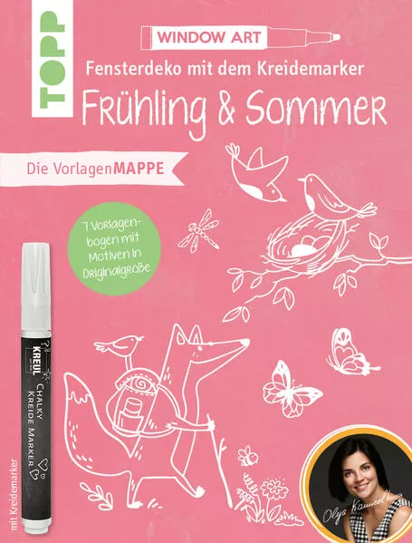 Cover: Vorlagenmappe Fensterdeko mit dem Kreidemarker - Frühling & Sommer. Inkl. Original Kreidemarker von KREUL