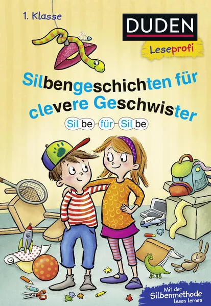 Cover: Duden Leseprofi – Silbe für Silbe: Silbengeschichten für clevere Geschwister, 1. Klasse